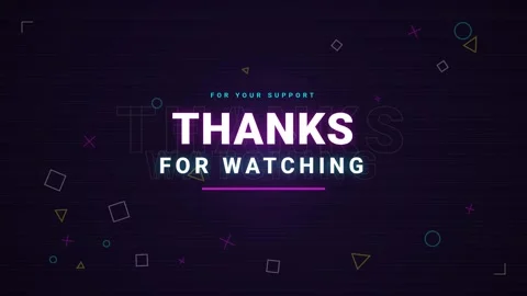 Outro Screen Overlay with Thanks for Watching Text and Geometric Shape Animated Stock Footage 345300738