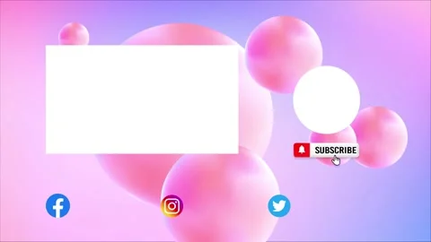 Outro Youtube Animated template simple Stock Footage 208876812