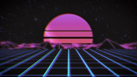 Outrun Retro 80s Background Loop 4K Stock Footage 127597061