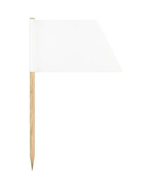Outset triangle cut-off edge toothpick paper flag with wooden pole isolated o Stock Illustration