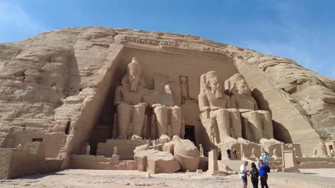 Outside Abu Simbel Temple Egypt Nov 16 2022 Stock Footage 307057132