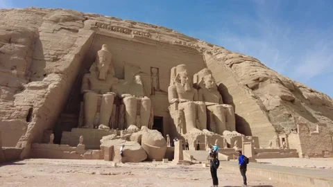 Outside Abu Simbel Temple Egypt Nov 16 2022 Stock Footage 307057153