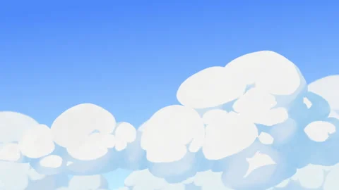 Outside of an airplane window, passing clouds, flying in the blue sky loop Stockbeeldmateriaal 273902784