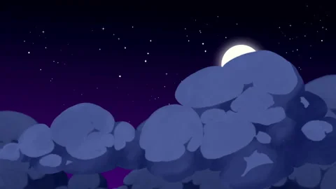 Outside of an airplane window, passing clouds, flying in the dark starry night Stockbeeldmateriaal 273902812