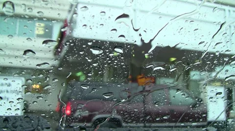 Outside bank rain1b Stock Footage 8557716