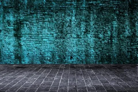 Outside blue wall 스톡 사진