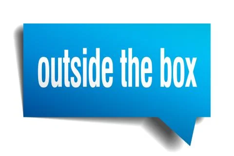 Outside the box blue 3d speech bubble Stock Illustration