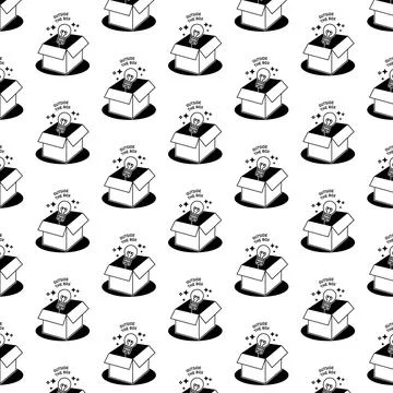 Outside box seamless pattern design Illustrazione stock