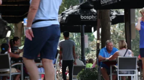 Outside Cafe Patrons Stock Footage 55868531