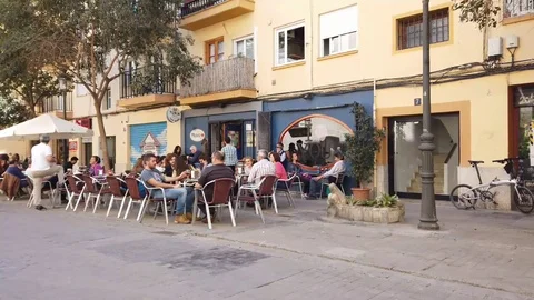A Outside Cafe in Spain Stock Footage 104669712