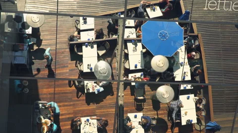 Outside Cafe Terrace Bird Eye View Stock Footage 65183466
