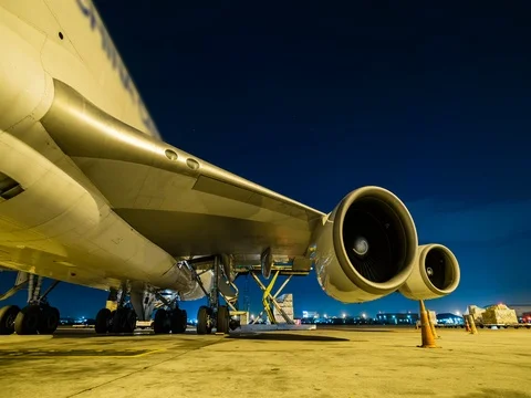 Outside cargo plane loading Stock-Footage 75757649
