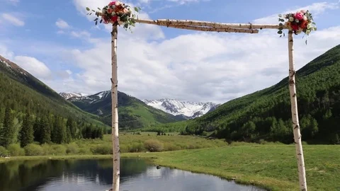 Outside celebration in the mountains. Stock Footage 70918847