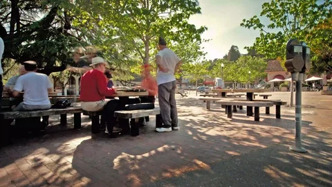 OUTSIDE CHESS PLAYERS Stock Footage 94713877