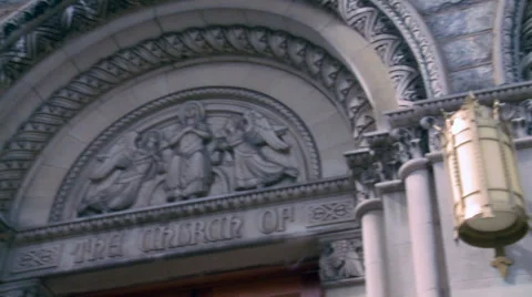 Outside church Stock Footage 27645540