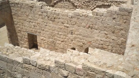 Outside city view of Jerusalem old wall. View of the wall of the Old City of Stock Footage 154394295