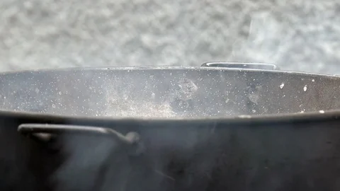 Outside cooking in a wok Stockbeeldmateriaal 71977086