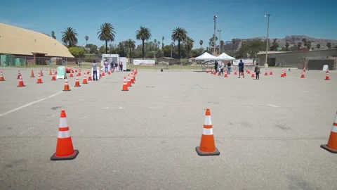 Outside covid testing site in Ventura, CA Video stock 153293533
