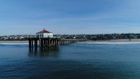 Outside drone hover shot, 45 degree angle - * Some Color * Video stock 90077513