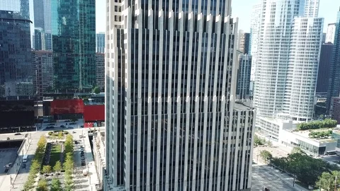 Outside elevator Chicago and Lake Michigan Stock Footage 92700703