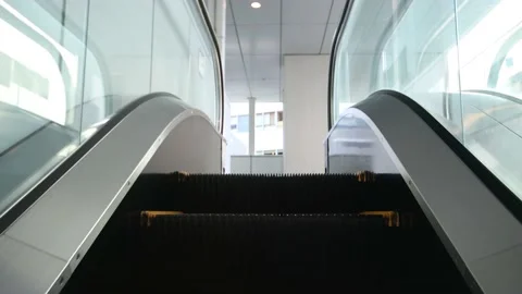 Outside escalator going up in Tokyo Japan. Gimbal. Stock Footage 220094924