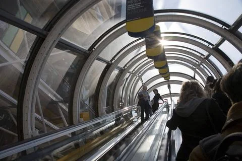 Outside escalator tubes Pompidou Centre building modern art museum, Paris,... Fotos de archivo
