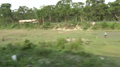 Outside fast shot from a running train. Stock Footage 38121807