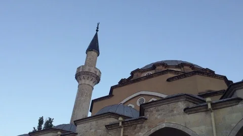 Outside Islamic mosque Cuma Han Cami in Evpatoria - Crimea Russia Stock Footage 106303650