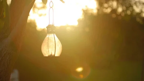 Outside Lamp At Sunset Видео 129621999