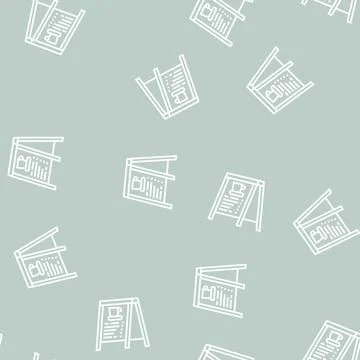 Outside menu board coffee cafeteria line seamless pattern Stock Illustration