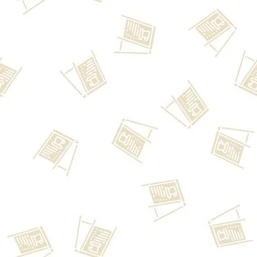 Outside menu board coffee cafeteria glyph seamless pattern Stock Illustration