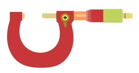 Outside Micrometer (Flat Design) Stock Illustration