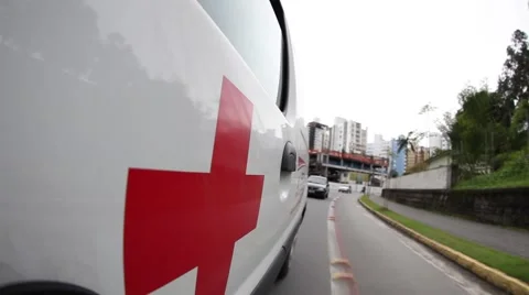 Outside of a moving ambulance Stock Footage 47575046