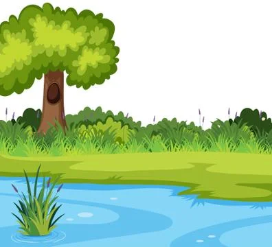 Outside park foreground scene Stock Illustration