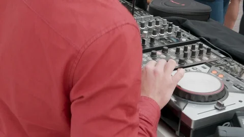 Outside party with live DJ Stock Footage 106498583