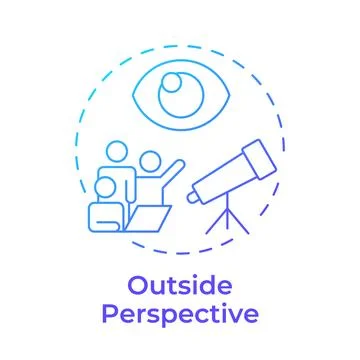 Outside perspective blue gradient concept icon Stock Illustration