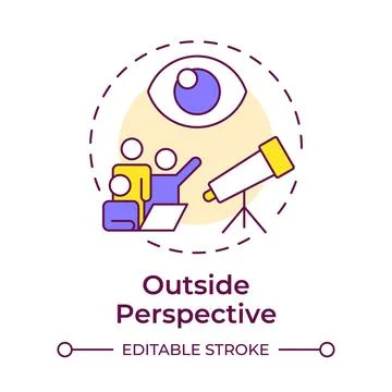 Outside perspective multi color concept icon Stock Illustration