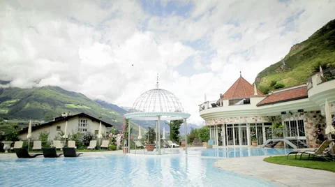 Outside Pool Area Video stock 36052308