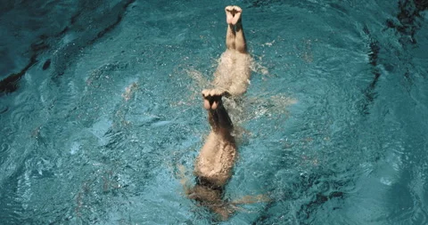 Outside the pool shot of women practicing Stock Footage 283001873