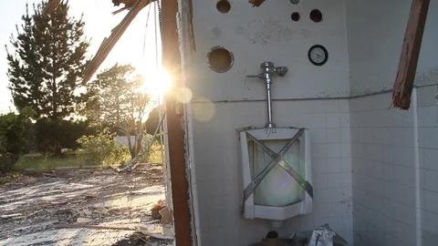 Outside restroom Stock Footage 94695109
