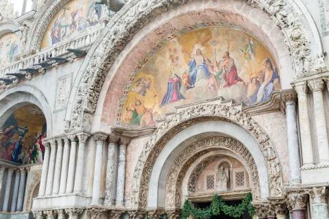 Outside Saint Mark's Basilica Stock Photos