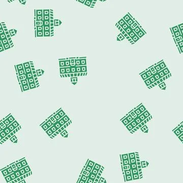 Outside school building glyph seamless pattern Stock Illustration