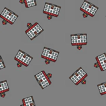Outside school building vector seamless pattern Illustrazione stock