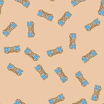 Outside school building vector seamless pattern Ilustración de archivo