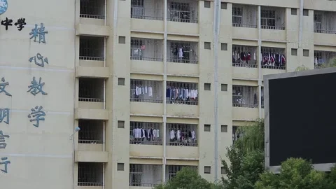 Outside school dormitory Stock Footage 235131139