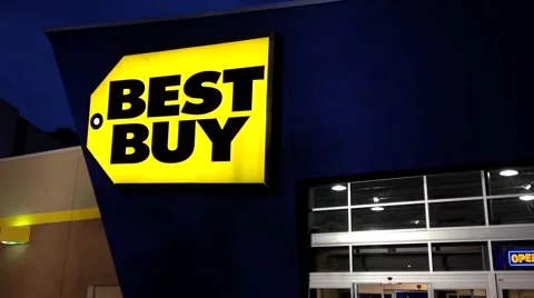 Outside shot of store at night Stock Footage 54895242