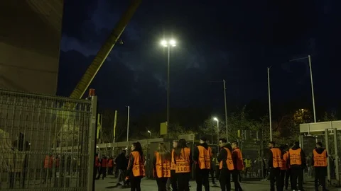 Outside the stadium Stock Footage 77028999