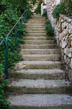 Outside staircase with plants Stock Photos