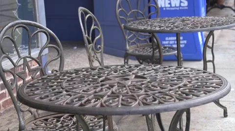 Outside Tables Stock Footage 41667405