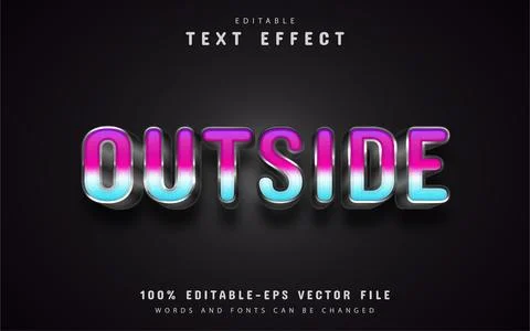 Outside text effect editable Stock Illustration